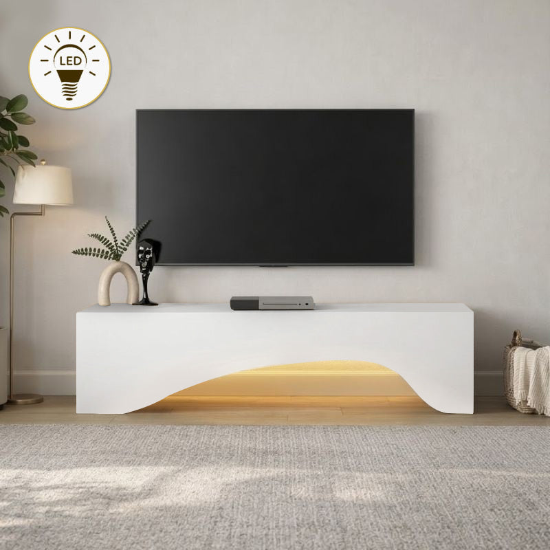 Έπιπλο τηλεόρασης Mara  με LED χρώμα λευκό 150x31,4x40εκ. - Pakobazaar