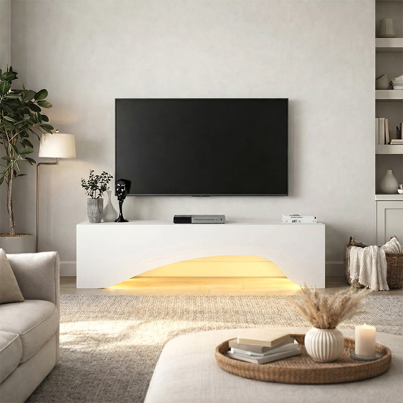 Έπιπλο τηλεόρασης Mara  με LED χρώμα λευκό 150x31,4x40εκ. - Pakobazaar