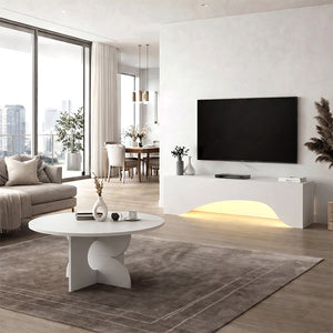 Έπιπλο τηλεόρασης Mara  με LED χρώμα λευκό 150x31,4x40εκ. - Pakobazaar