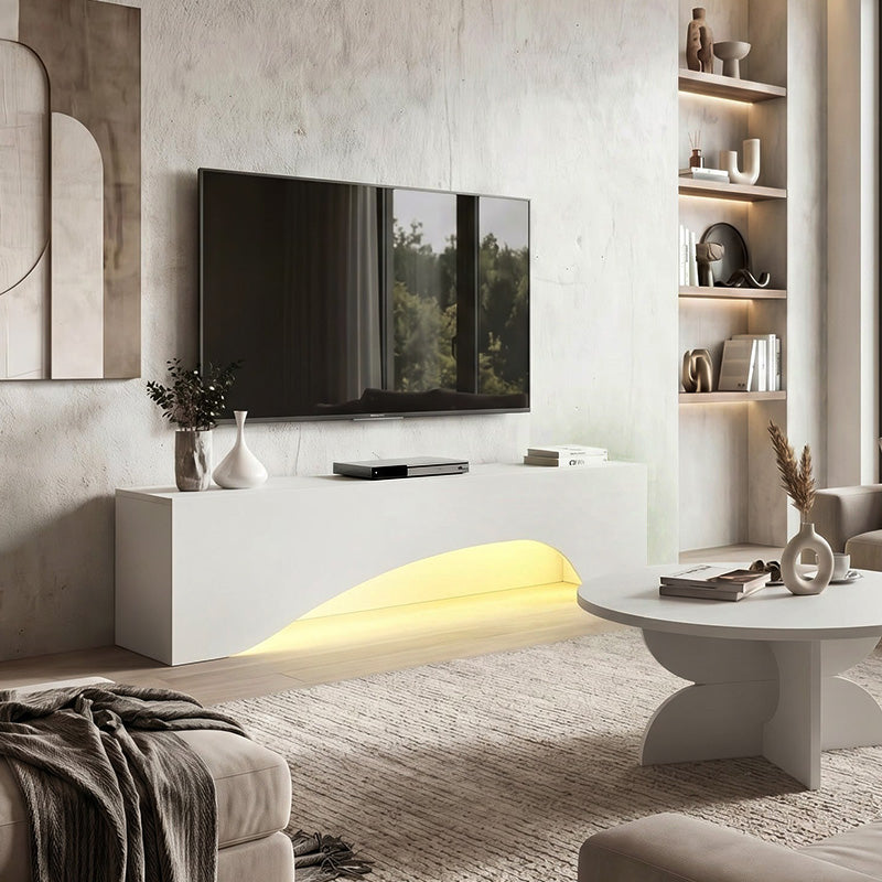 Έπιπλο τηλεόρασης Mara  με LED χρώμα λευκό 150x31,4x40εκ. - Pakobazaar