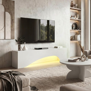 Έπιπλο τηλεόρασης Mara  με LED χρώμα λευκό 150x31,4x40εκ. - Pakobazaar