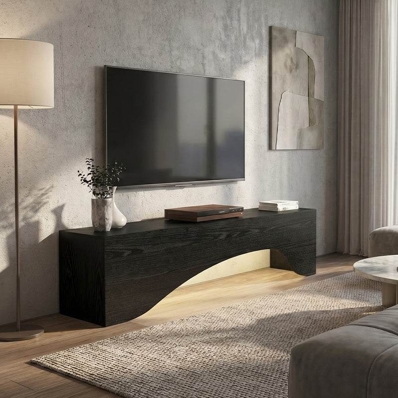 Έπιπλο τηλεόρασης Mara  με LED χρώμα sencron black 150x31,4x40εκ. - Pakobazaar
