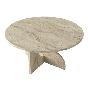 Τραπεζάκι σαλονιού Mara  χρώμα travertine Ø75x36,8εκ. - Pakobazaar