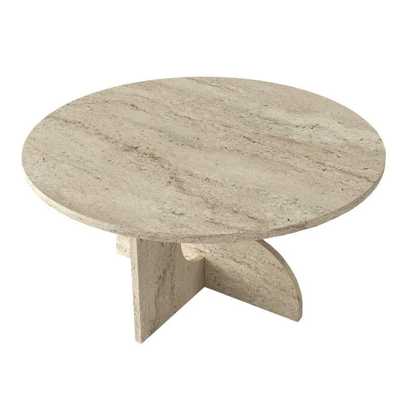 Τραπεζάκι σαλονιού Mara  χρώμα travertine Ø75x36,8εκ. - Pakobazaar