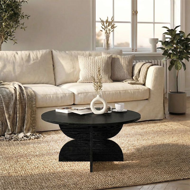 Τραπεζάκι σαλονιού Mara  χρώμα sencron black Ø75x36,8εκ. - Pakobazaar