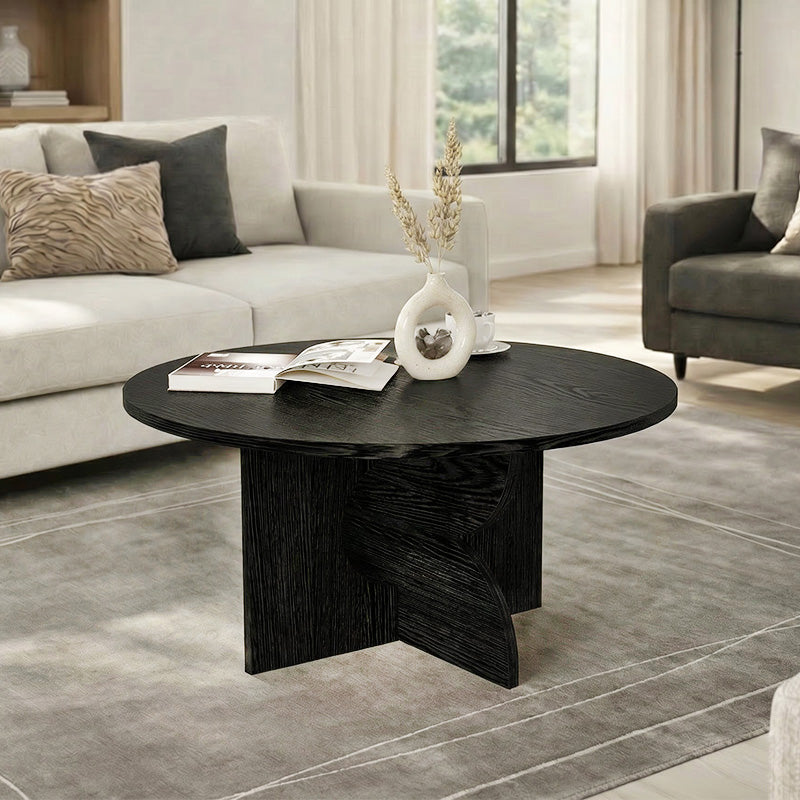 Τραπεζάκι σαλονιού Mara  χρώμα sencron black Ø75x36,8εκ. - Pakobazaar