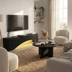 Τραπεζάκι σαλονιού Mara  χρώμα sencron black Ø75x36,8εκ. - Pakobazaar