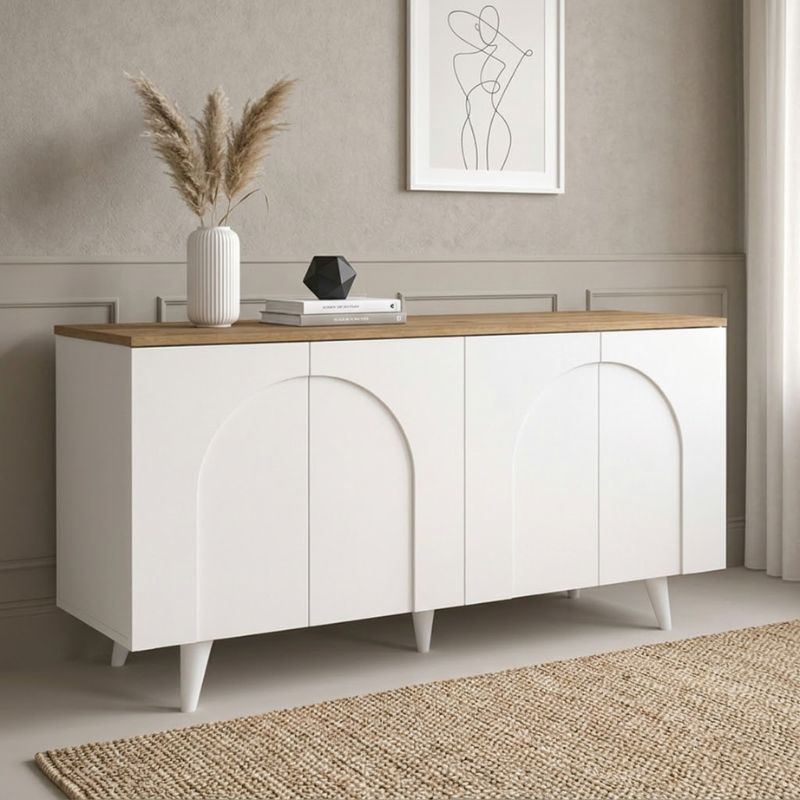 Μπουφές Bono  χρώμα λευκό - sepet oak 150x45x74,6εκ. - Pakobazaar