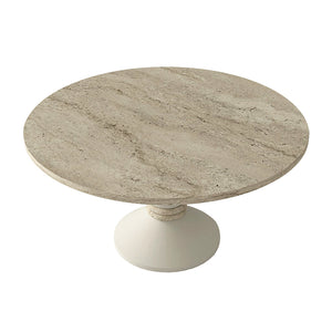 Τραπεζάκι σαλονιού Lepper  χρώμα travertine - sandstone Ø75x39,8εκ. - Pakobazaar