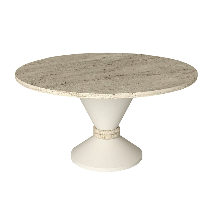 Τραπεζάκι σαλονιού Lepper  χρώμα travertine - sandstone Ø75x39,8εκ. - Pakobazaar