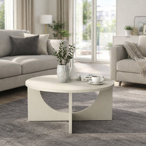 Τραπεζάκι σαλονιού Lemmar  χρώμα sandstone Ø75x36,8εκ. - Pakobazaar