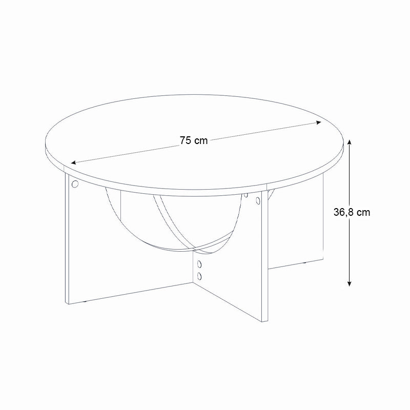 Τραπεζάκι σαλονιού Lemmar  χρώμα sandstone Ø75x36,8εκ. - Pakobazaar