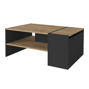 Τραπεζάκι σαλονιού Izia  χρώμα sapphire oak - ανθρακί 110x60x45εκ. - Pakobazaar