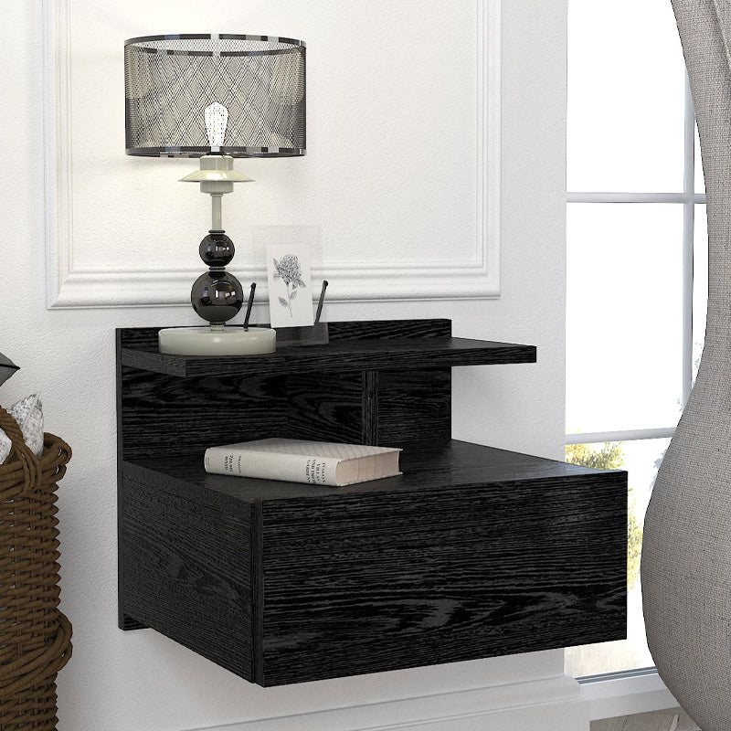 Κομοδίνο επιτοίχιο Mislina  χρώμα sencron black 40x33,2x32εκ. - Pakobazaar