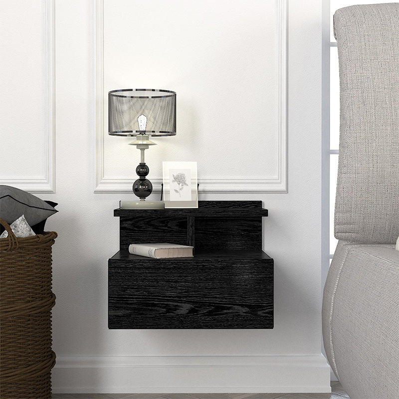 Κομοδίνο επιτοίχιο Mislina  χρώμα sencron black 40x33,2x32εκ. - Pakobazaar