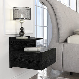 Κομοδίνο επιτοίχιο Mislina  χρώμα sencron black 40x33,2x32εκ. - Pakobazaar