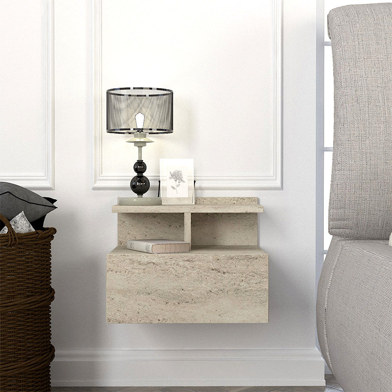 Κομοδίνο επιτοίχιο Mislina  χρώμα travertine 40x33,2x32εκ. - Pakobazaar