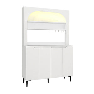 Έπιπλο κουζίνας με LED Melinta 4  χρώμα λευκό 120x40x181,8εκ. - Pakobazaar