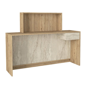 Γραφείο υποδοχής - reception Davis  με LED χρώμα sepet oak - travertine 150x41,8x115εκ. - Pakobazaar