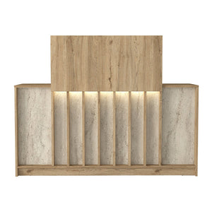 Γραφείο υποδοχής - reception Davis  με LED χρώμα sepet oak - travertine 150x41,8x115εκ. - Pakobazaar