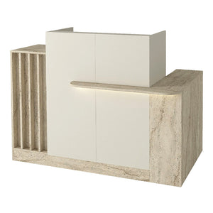 Γραφείο υποδοχής - reception Dayana  με LED χρώμα travertine - sandstone 150x85,2x120εκ. - Pakobazaar