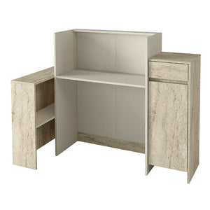 Γραφείο υποδοχής - reception Dayana  με LED χρώμα travertine - sandstone 150x85,2x120εκ. - Pakobazaar