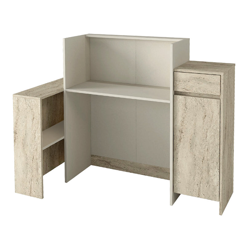 Γραφείο υποδοχής - reception Dayana  με LED χρώμα travertine - sandstone 150x85,2x120εκ. - Pakobazaar
