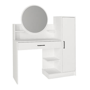 Τουαλέτα με καθρέπτη Andera  χρώμα λευκό 123,9x35x144,4εκ. - Pakobazaar