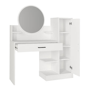 Τουαλέτα με καθρέπτη Andera  χρώμα λευκό 123,9x35x144,4εκ. - Pakobazaar