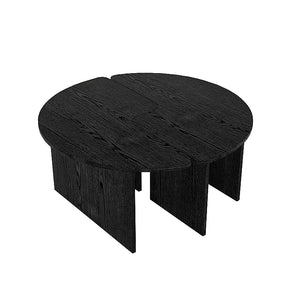 Τραπεζάκι σαλονιού σετ 2 τμχ Dorena  χρώμα sencron black Ø90x41,7εκ. - Pakobazaar