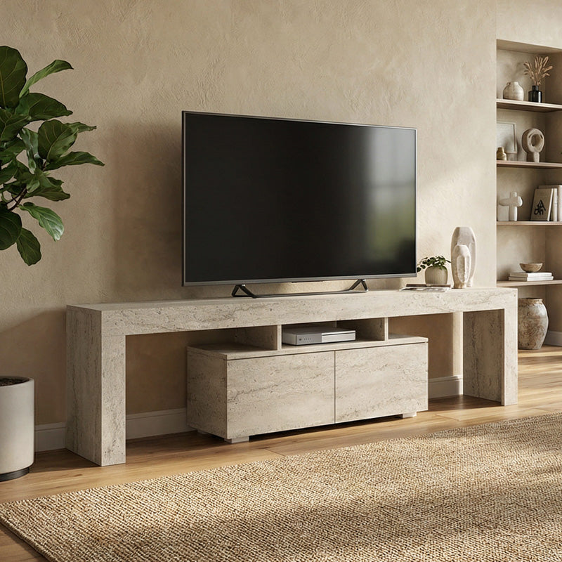 Έπιπλο τηλεόρασης Woodra  χρώμα travertine 180x31,3x50,2εκ. - Pakobazaar