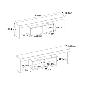 Έπιπλο τηλεόρασης Woodra  χρώμα travertine 180x31,3x50,2εκ. - Pakobazaar