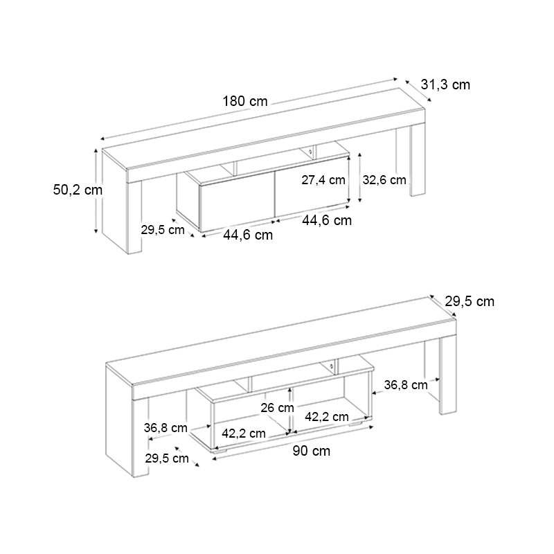 Έπιπλο τηλεόρασης Woodra  χρώμα travertine 180x31,3x50,2εκ. - Pakobazaar