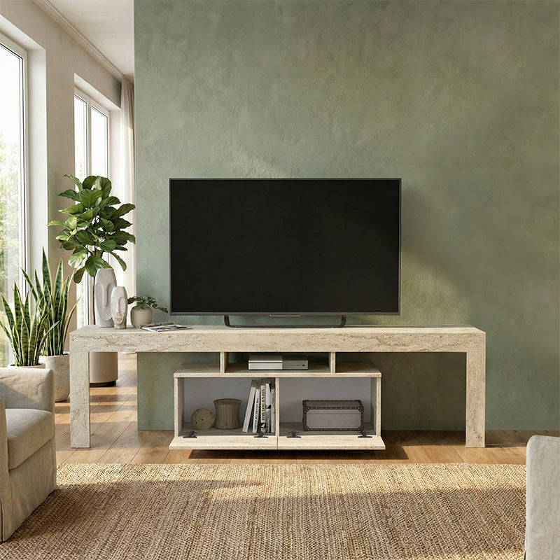 Έπιπλο τηλεόρασης Woodra  χρώμα travertine 180x31,3x50,2εκ. - Pakobazaar