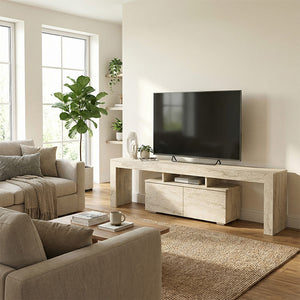 Έπιπλο τηλεόρασης Woodra  χρώμα travertine 180x31,3x50,2εκ. - Pakobazaar