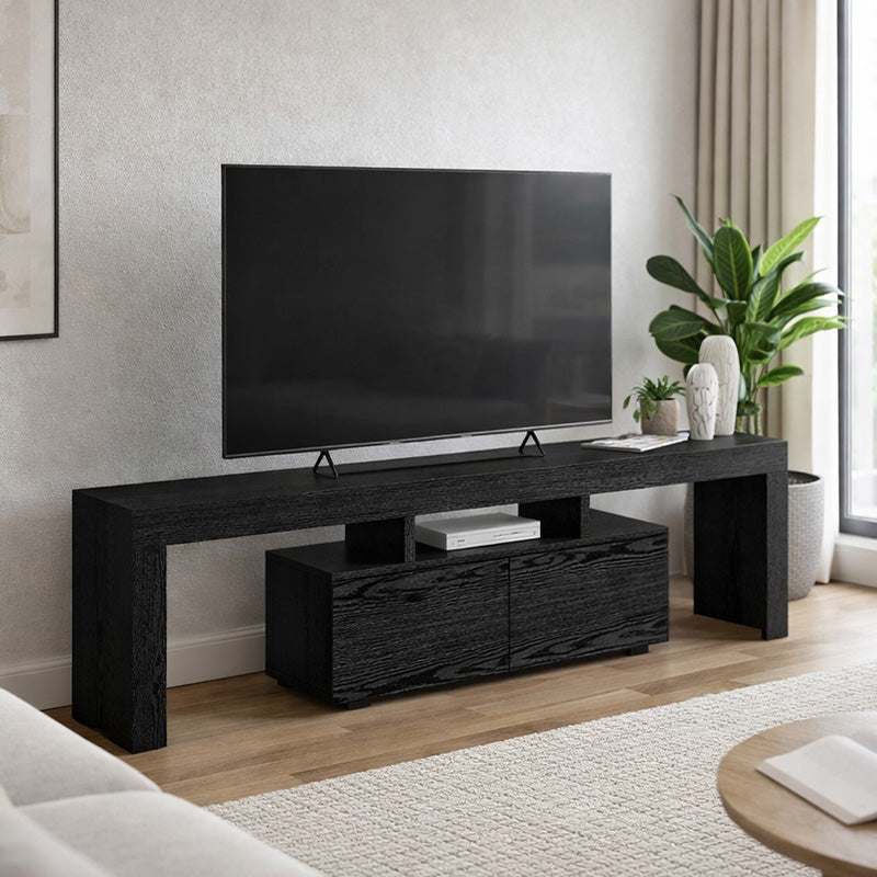 Έπιπλο τηλεόρασης Woodra  χρώμα sencron black 180x31,3x50,2εκ. - Pakobazaar