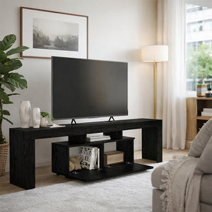 Έπιπλο τηλεόρασης Woodra  χρώμα sencron black 180x31,3x50,2εκ. - Pakobazaar