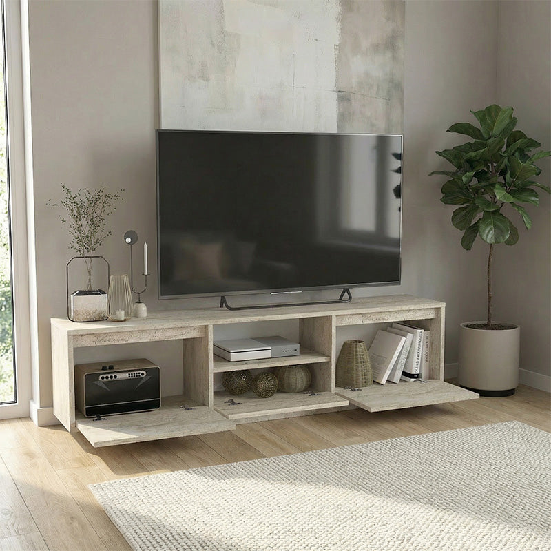 Έπιπλο τηλεόρασης Lumbera  χρώμα travertine 160x29,5x42εκ. - Pakobazaar