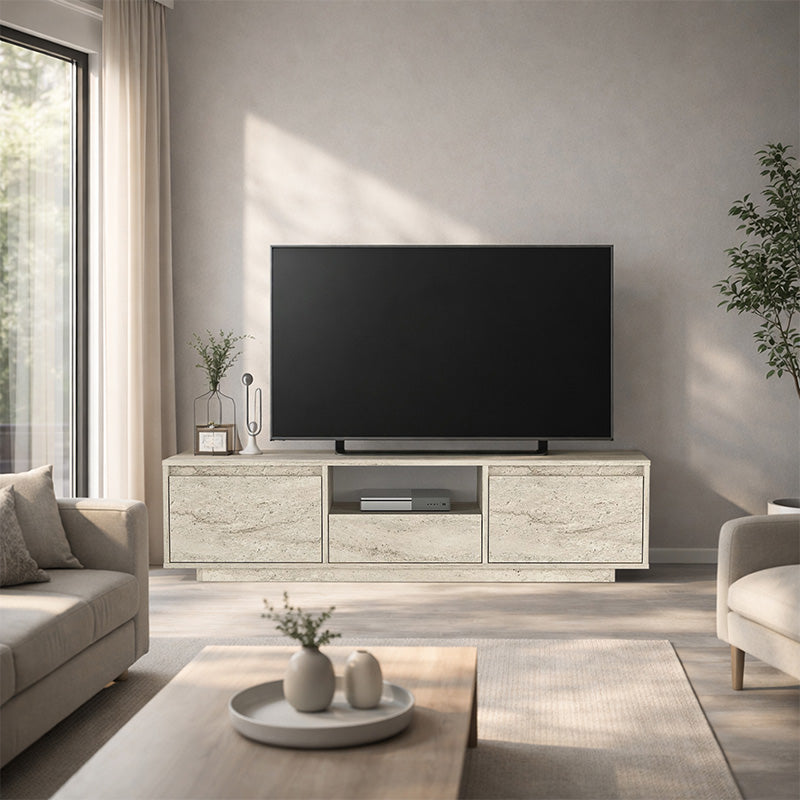 Έπιπλο τηλεόρασης Lumbera  χρώμα travertine 160x29,5x42εκ. - Pakobazaar