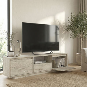 Έπιπλο τηλεόρασης Lumbera  χρώμα travertine 160x29,5x42εκ. - Pakobazaar