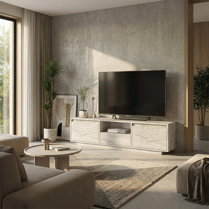 Έπιπλο τηλεόρασης Lumbera  χρώμα travertine 160x29,5x42εκ. - Pakobazaar