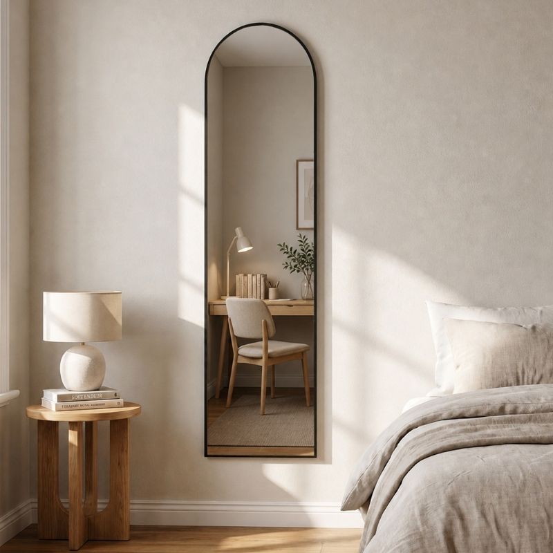 Καθρέπτης δαπέδου - τοίχου Agalu Μegapap χρώμα sencron black 40x150εκ. - Pakobazaar