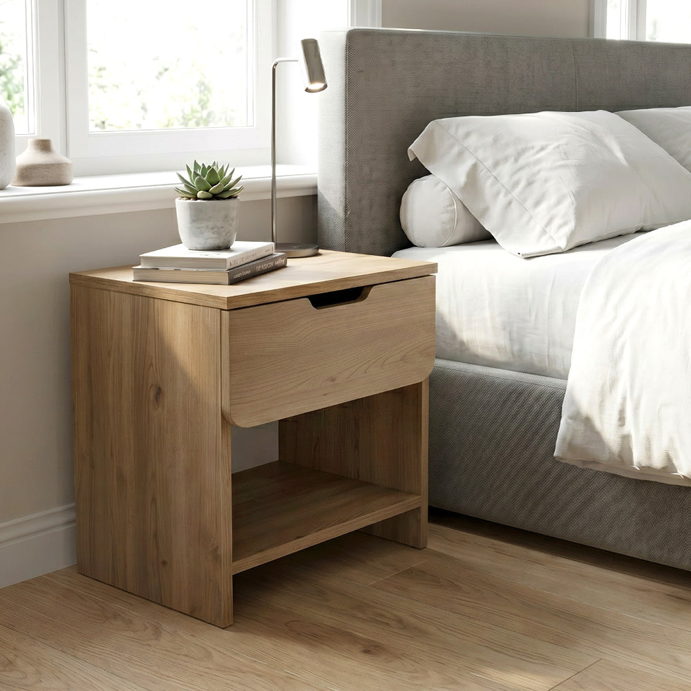 Κομοδίνο Mida  χρώμα sepet oak 45x40x52εκ.