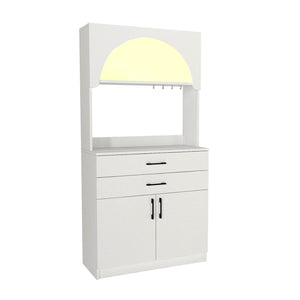 Έπιπλο κουζίνας με LED Sardes  χρώμα λευκό 90x40x180εκ. - Pakobazaar