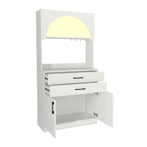 Έπιπλο κουζίνας με LED Sardes  χρώμα λευκό 90x40x180εκ. - Pakobazaar