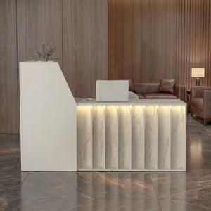 Γραφείο υποδοχής - reception Zegma  με LED χρώμα sandstone - travertine 181,2x73,2x120εκ. - Pakobazaar