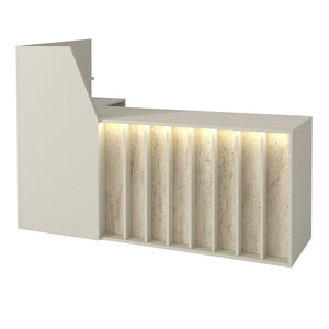 Γραφείο υποδοχής - reception Zegma  με LED χρώμα sandstone - travertine 181,2x73,2x120εκ. - Pakobazaar
