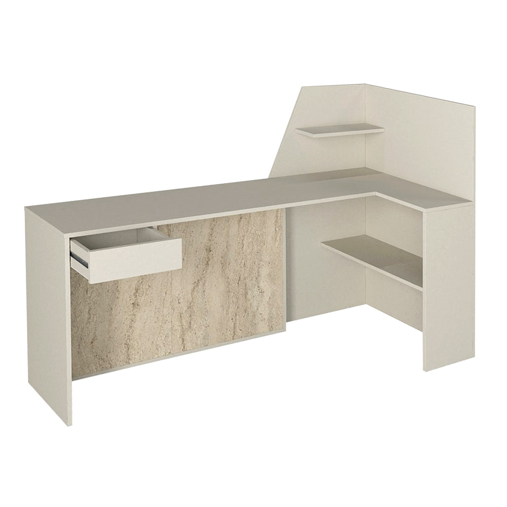 Γραφείο υποδοχής - reception Zegma  με LED χρώμα sandstone - travertine 181,2x73,2x120εκ.