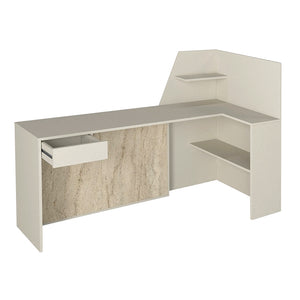 Γραφείο υποδοχής - reception Zegma  με LED χρώμα sandstone - travertine 181,2x73,2x120εκ. - Pakobazaar