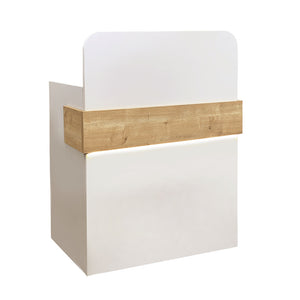 Γραφείο υποδοχής - reception Telmos  με LED χρώμα λευκό - sapphire oak 90x43,6x119,2εκ. - Pakobazaar